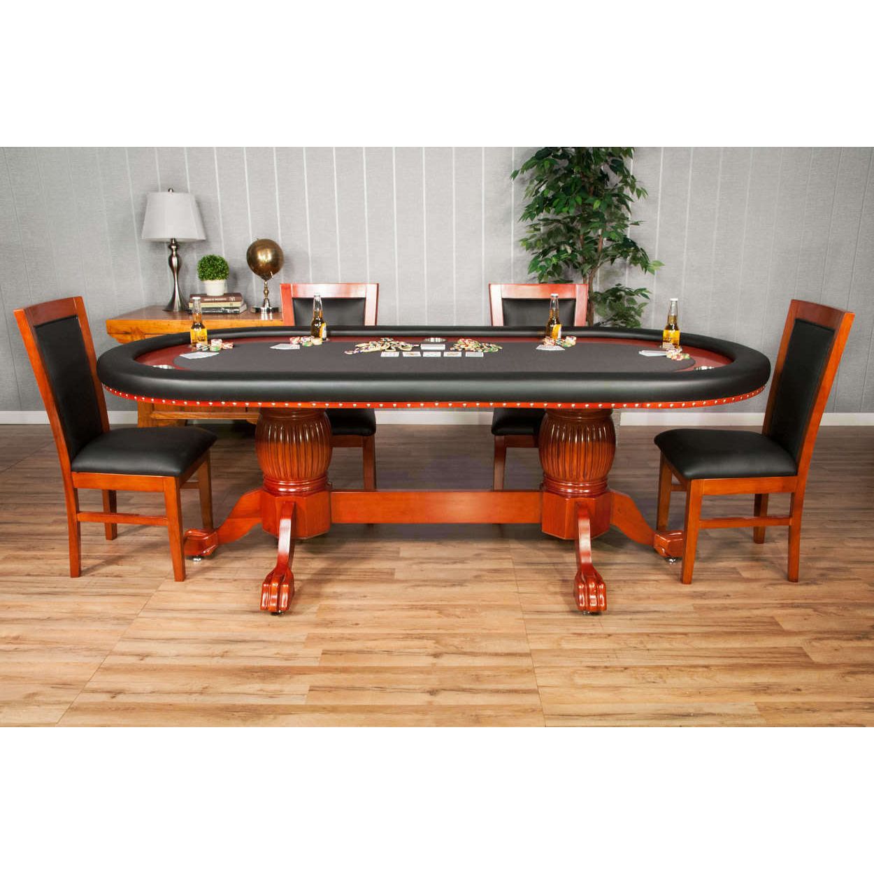 BBO Poker Tables Rockwell Mahogany Oval Poker Table