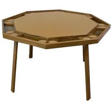 Kestell 52" Oak Octagon Folding Poker Table 8 Person - Just Poker Tables