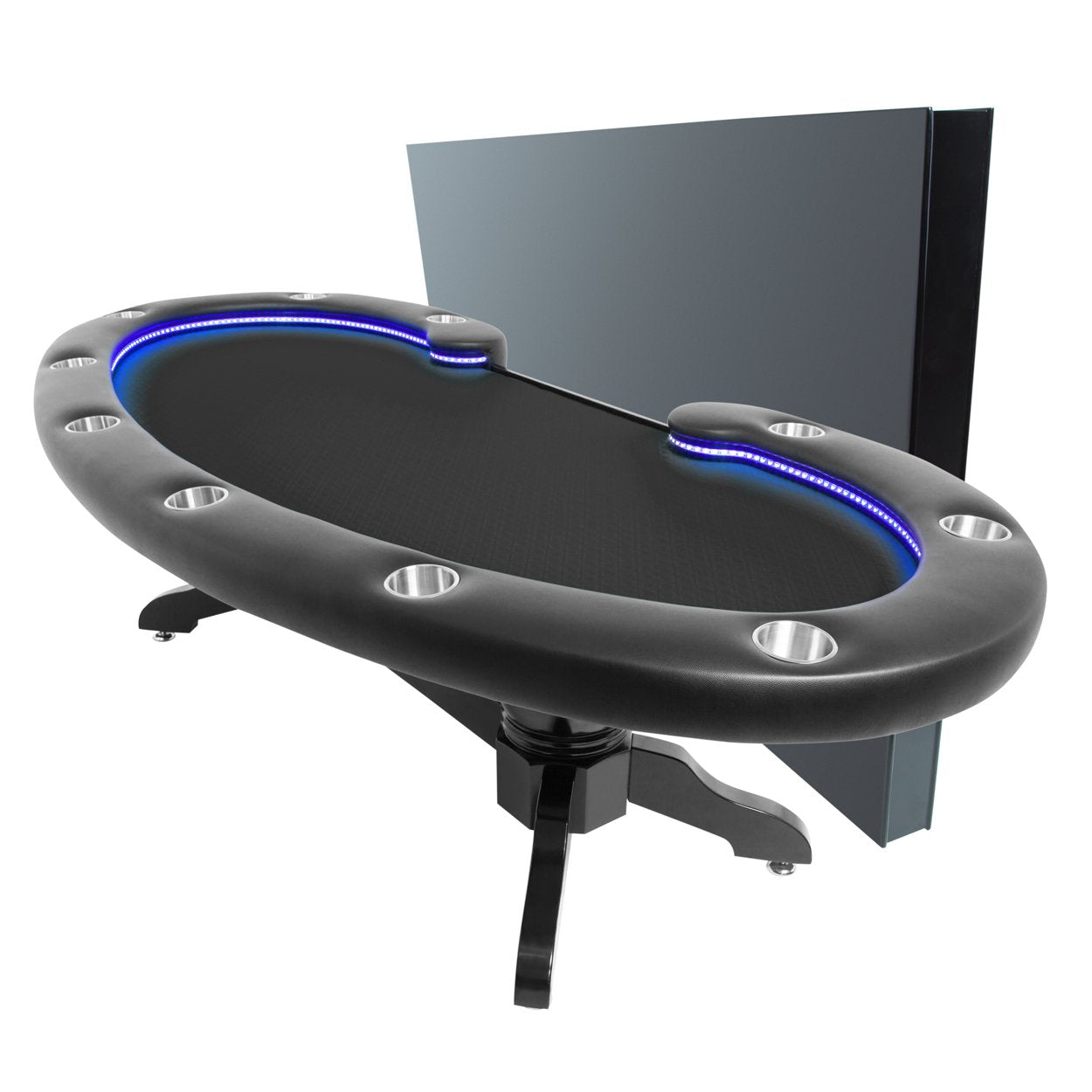 BBO Poker Tables Lumen HD LED Poker Table Black 10 Person and Dealer - Just Poker Tables