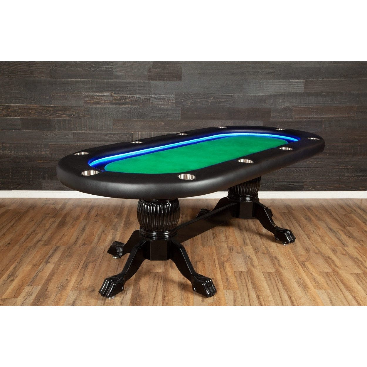 BBO Poker Tables Elite Alpha LED Black Oval Poker Table