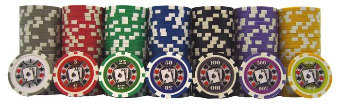 JP Commerce Big Slick 500 Piece Casino Poker Chips Set Clay 11.5 Gram - Just Poker Tables