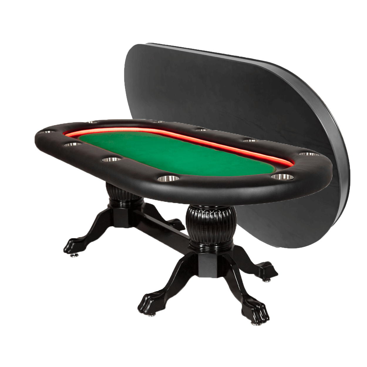 BBO Poker Tables Elite Alpha LED Black Oval Poker Table