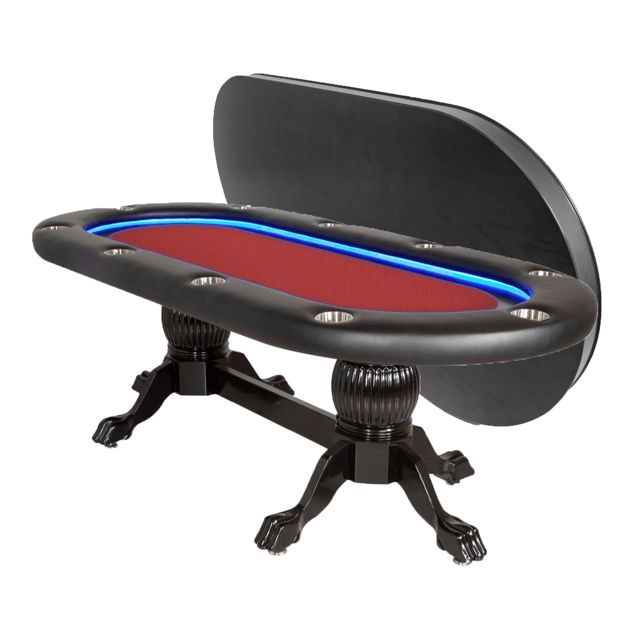 BBO Poker Tables Elite Alpha LED Black Oval Poker Table