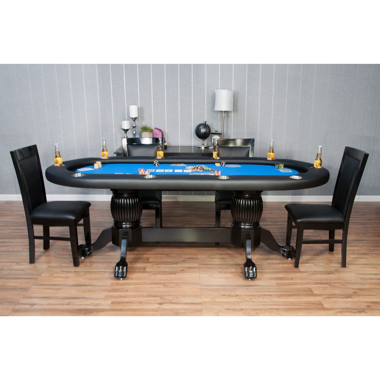 BBO Poker Tables Elite Black Oval Poker Table 10 Person