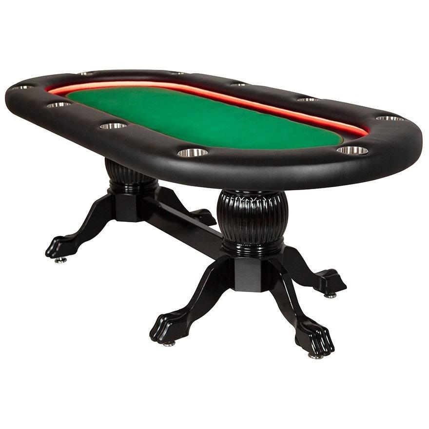 BBO Poker Tables Elite Alpha LED Black Oval Poker Table