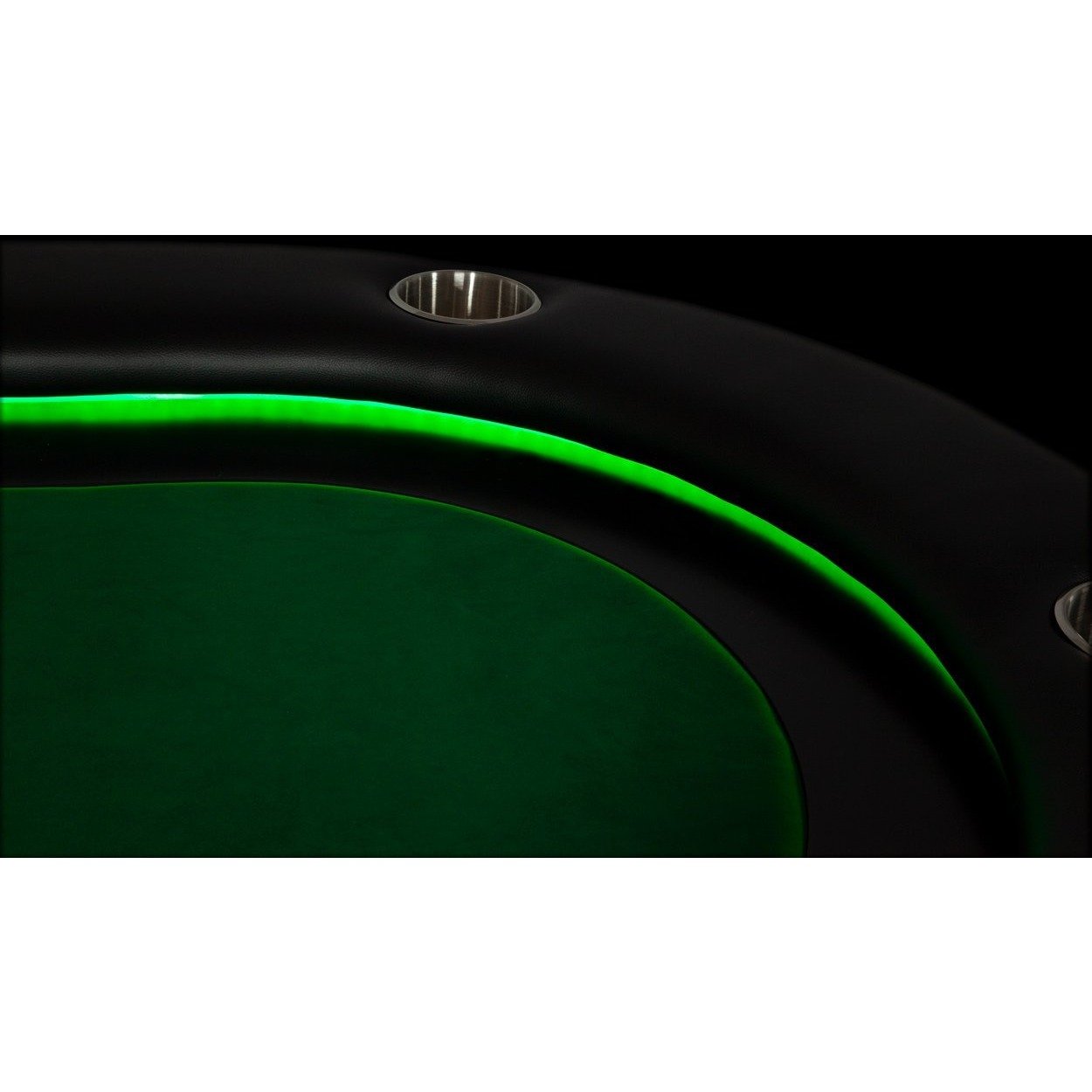 BBO Poker Tables Elite Alpha LED Black Oval Poker Table