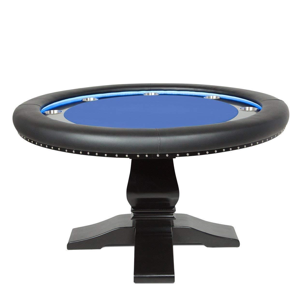 BBO Poker Tables Ginza LED Black Round Poker Table 8 Person - Just Poker Tables