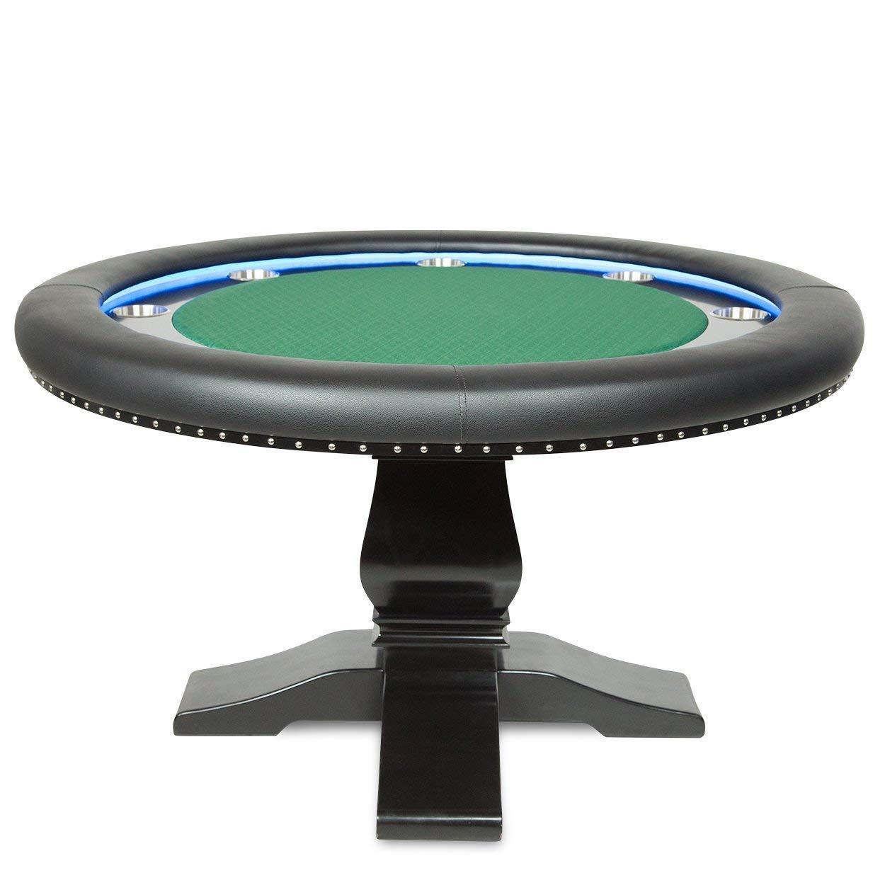 BBO Poker Tables Ginza LED Black Round Poker Table 8 Person - Just Poker Tables