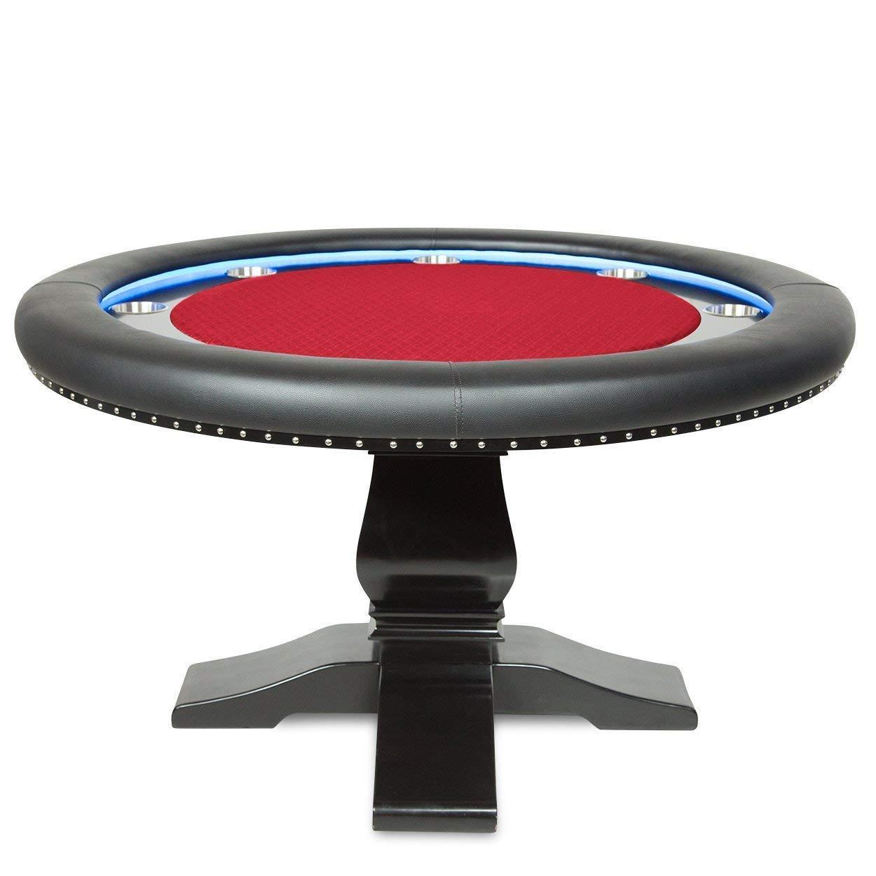 BBO Poker Tables Ginza LED Black Round Poker Table 8 Person - Just Poker Tables