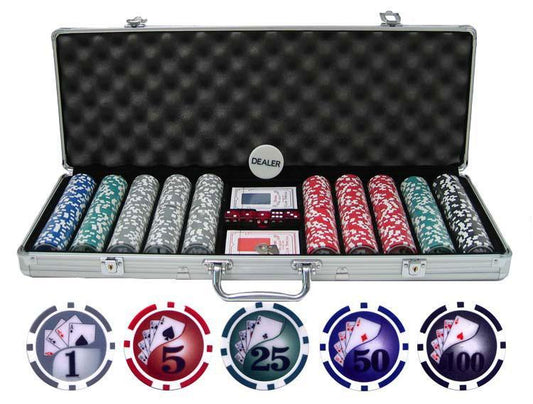JP Commerce Yin Yang 500 Piece Casino Poker Chips Set Clay 13.5 Gram - Just Poker Tables