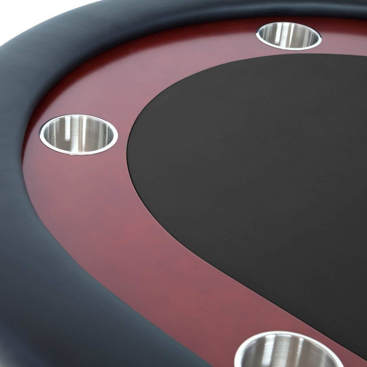 BBO Poker Tables Rockwell Mahogany Oval Poker Table 10 Person - Just Poker Tables