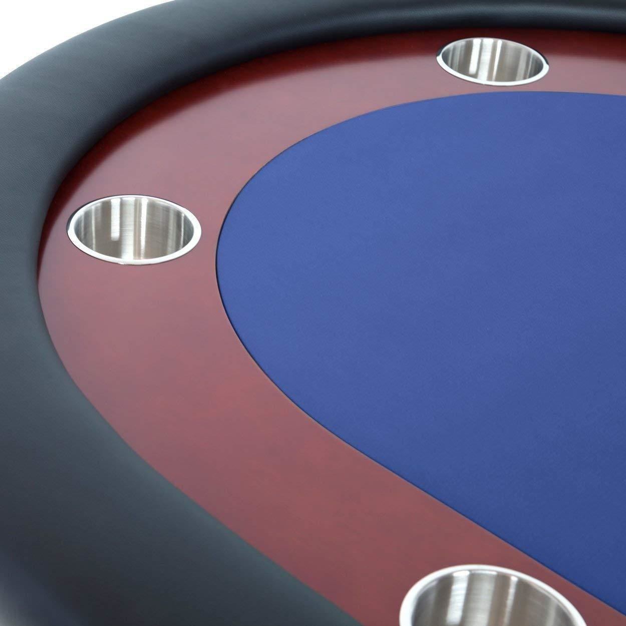 BBO Poker Tables Rockwell Mahogany Oval Poker Table 10 Person - Just Poker Tables