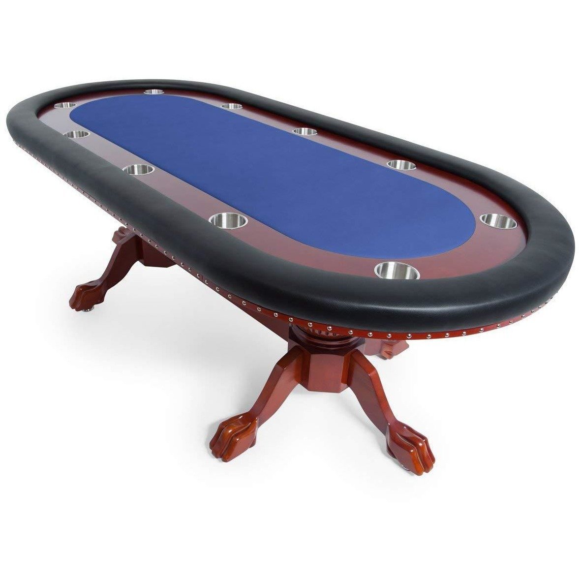 BBO Poker Tables Rockwell Mahogany Oval Poker Table 10 Person - Just Poker Tables