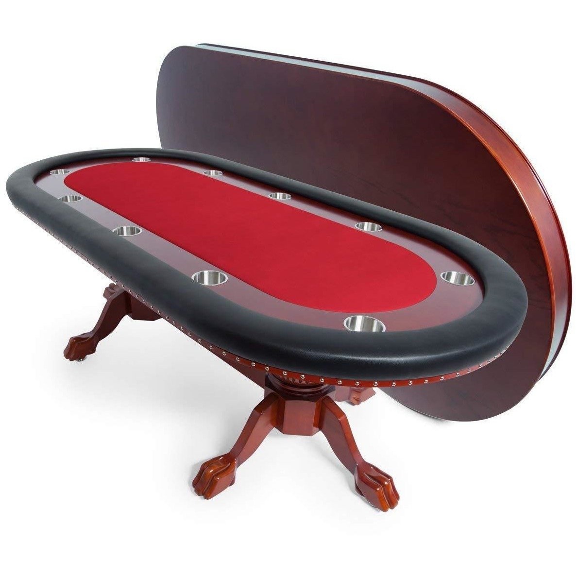 BBO Poker Tables Rockwell Mahogany Oval Poker Table 10 Person - Just Poker Tables