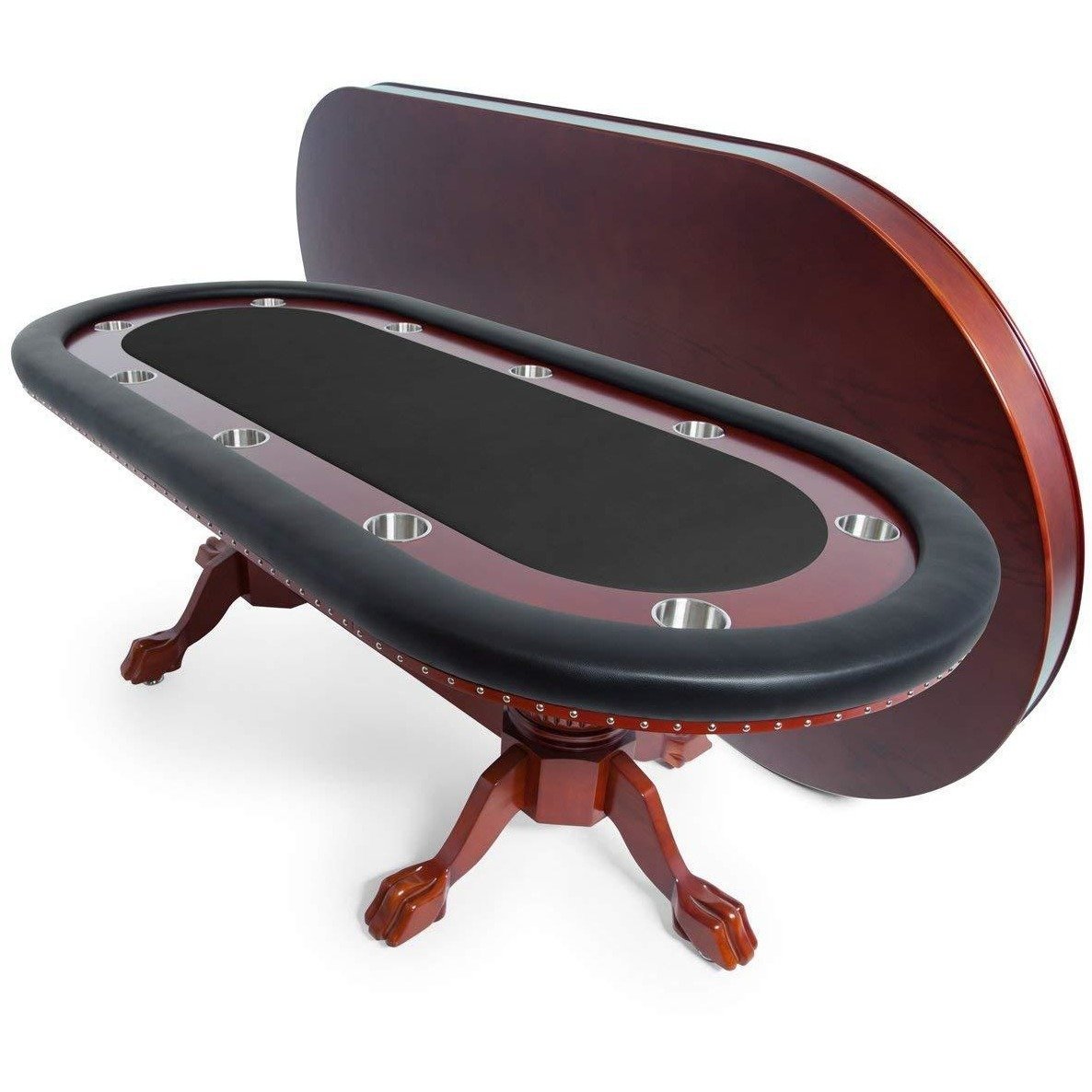 BBO Poker Tables Rockwell Mahogany Oval Poker Table 10 Person - Just Poker Tables