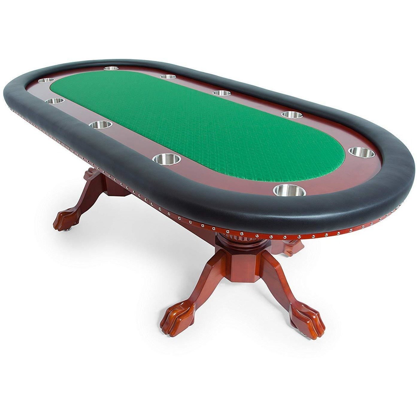 BBO Poker Tables Rockwell Mahogany Oval Poker Table 10 Person - Just Poker Tables