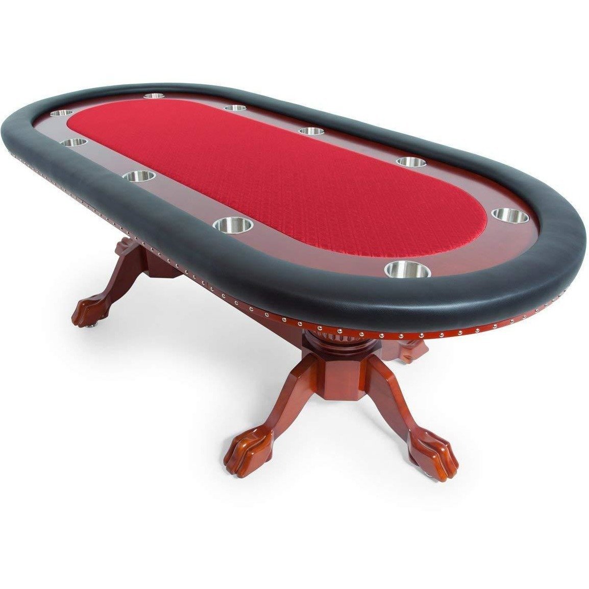 BBO Poker Tables Rockwell Mahogany Oval Poker Table 10 Person - Just Poker Tables