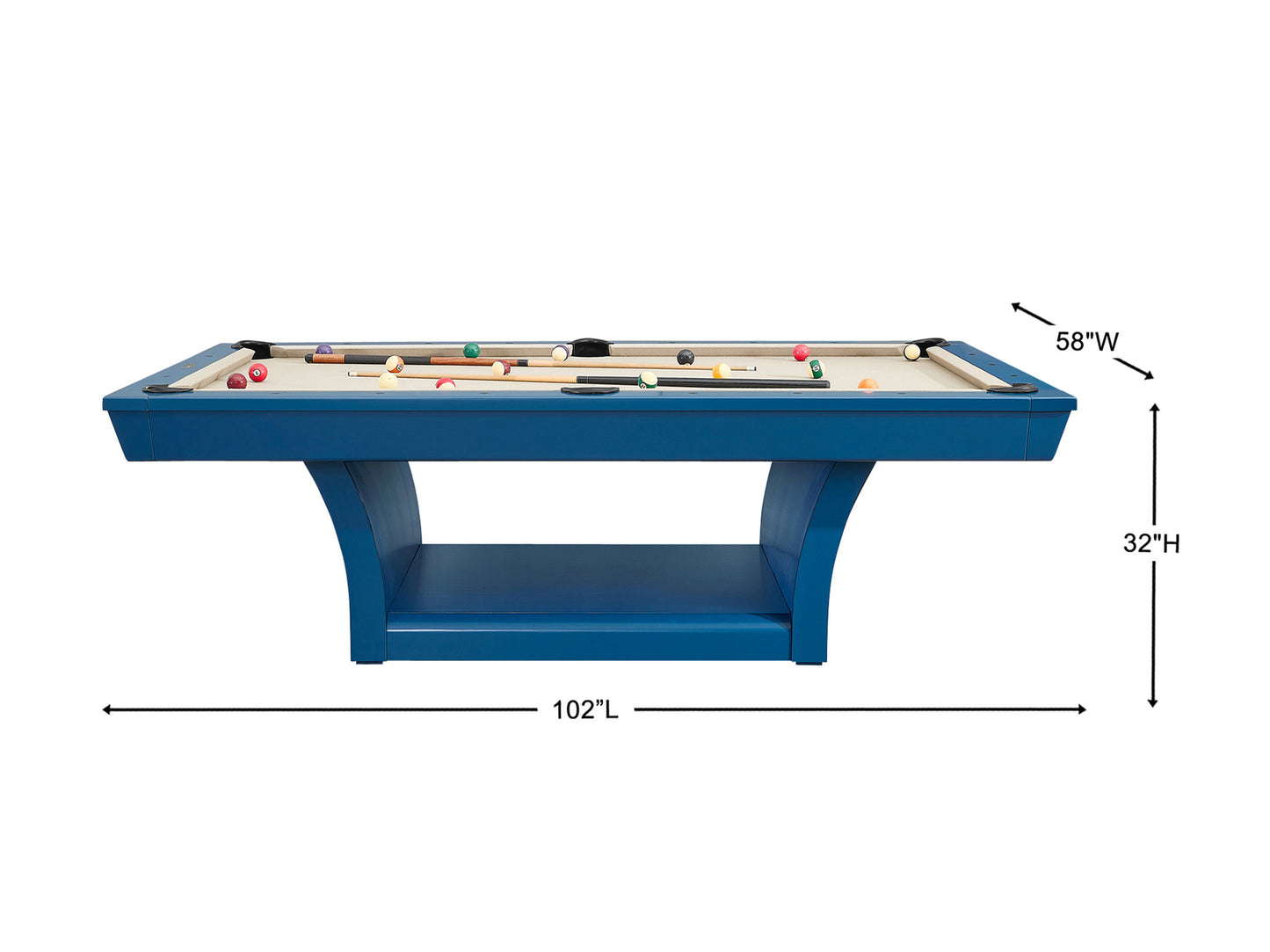 Hudson 8 ft slate pool table with solid wood construction in professional home game room setup