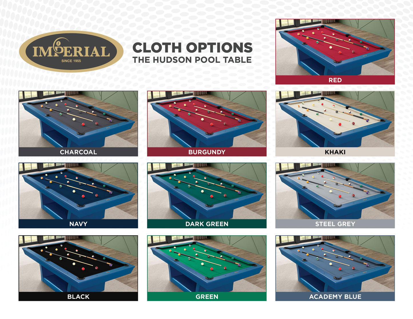 Hudson 8 ft slate pool table with solid wood construction in professional home game room setup