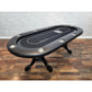 LED Oval Poker Table w/ Built-in Card Shuffler for 10 Person - Just Poker Tables