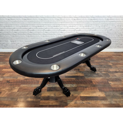 LED Oval Poker Table w/ Built-in Card Shuffler for 10 Person - Just Poker Tables
