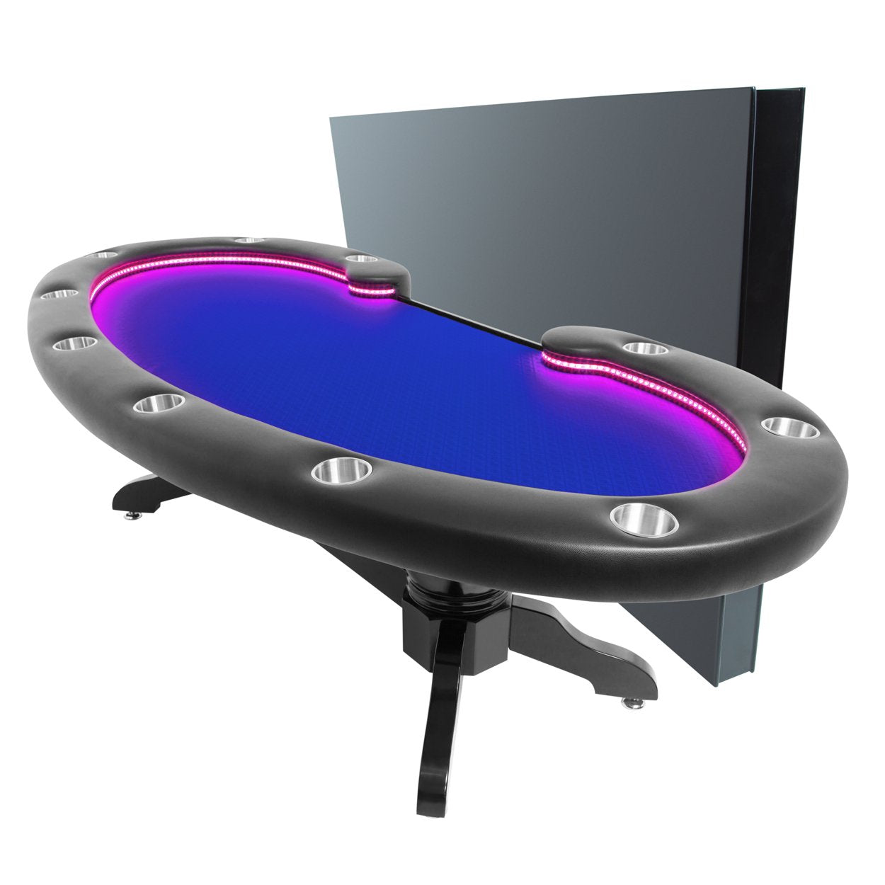 BBO Poker Tables Lumen HD LED Poker Table Black 10 Person and Dealer - Just Poker Tables