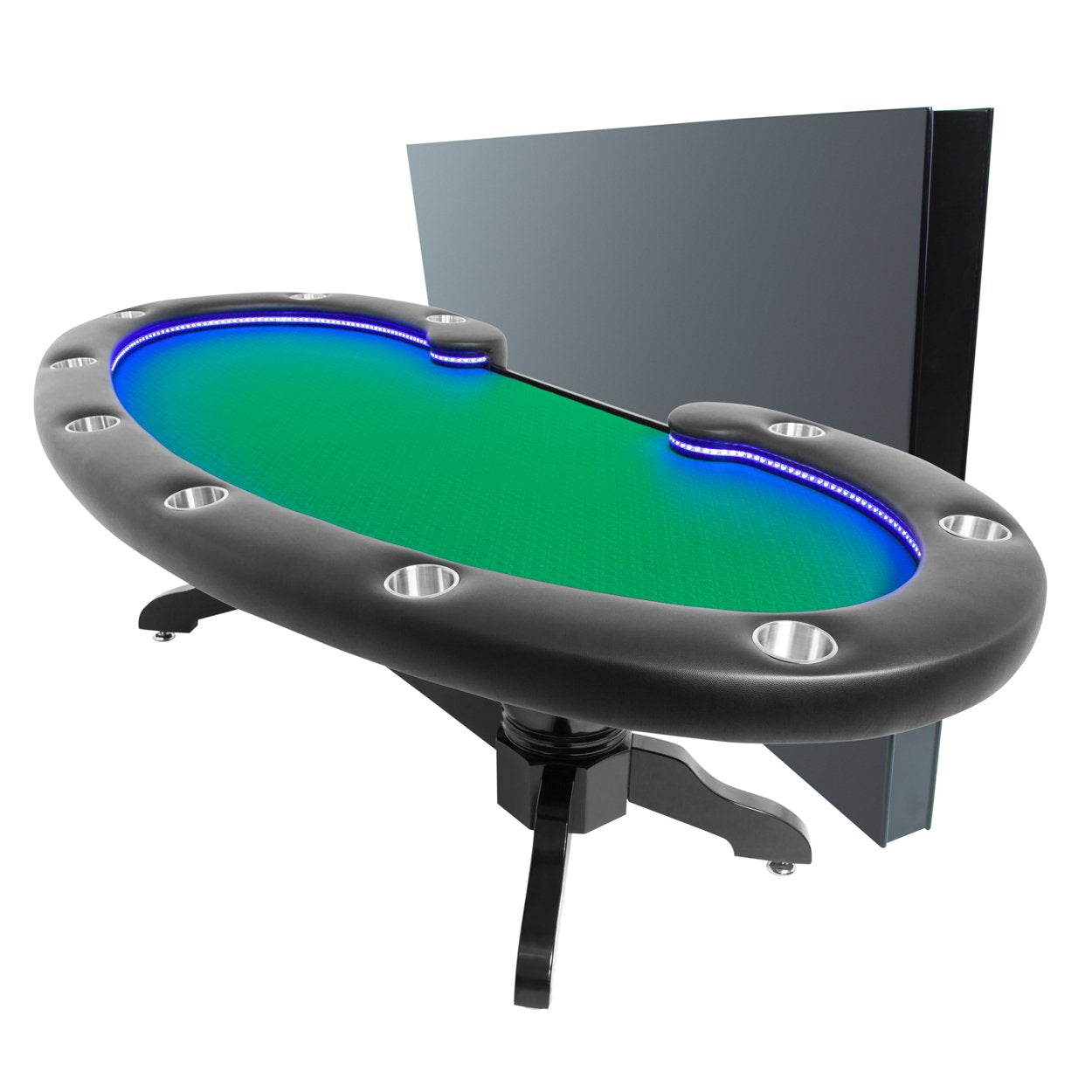 BBO Poker Tables Lumen HD LED Poker Table Black 10 Person and Dealer - Just Poker Tables