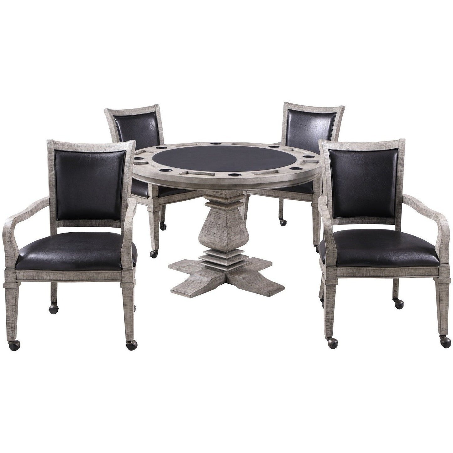 Hathaway Montecito Driftwood Poker Dining Arm Chair Set - Just Poker Tables