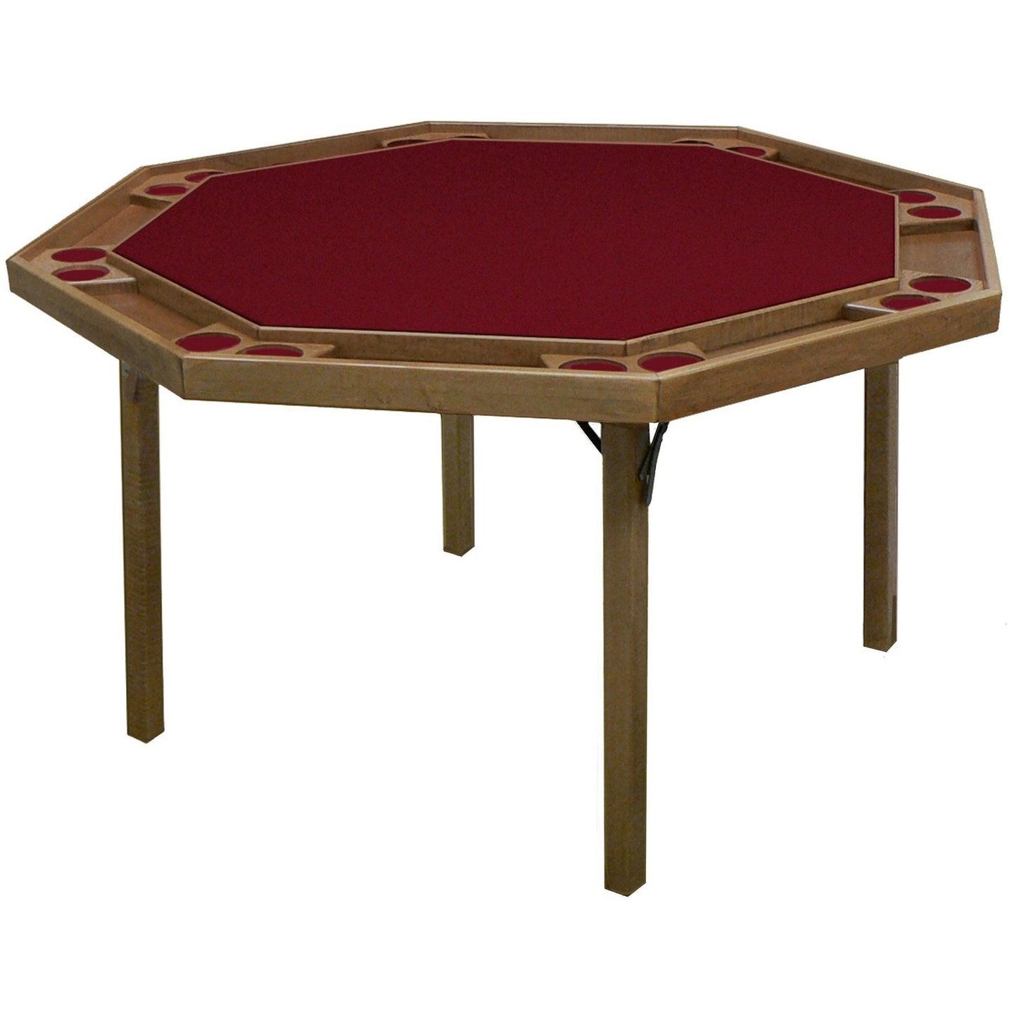 Kestell 57" Oak Contemporary Octagon Folding Poker Table 8 Person - Just Poker Tables