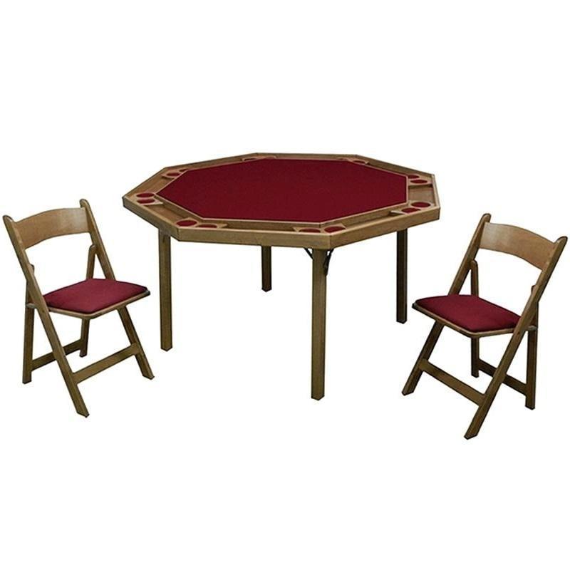 Kestell 57" Oak Contemporary Octagon Folding Poker Table 8 Person - Just Poker Tables