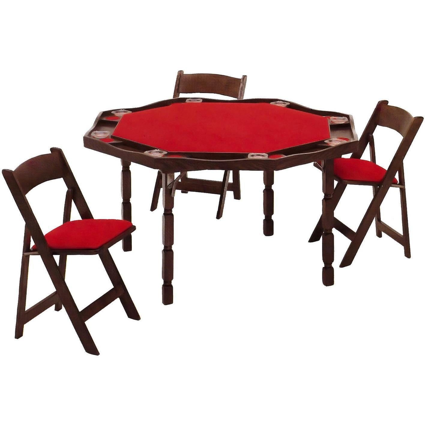 Kestell 57" Oak Period Style Octagon Folding Poker Table 8 Person - Just Poker Tables