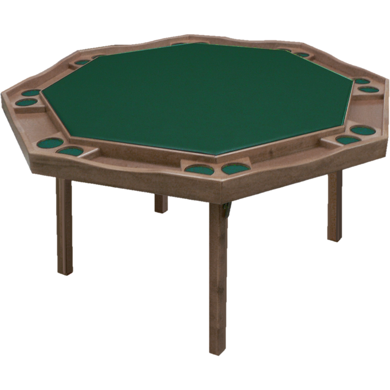 Kestell 57" Oak Period Style Octagon Folding Poker Table 8 Person - Just Poker Tables