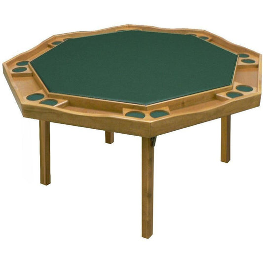 Kestell 57" Oak Period Style Octagon Folding Poker Table 8 Person - Just Poker Tables