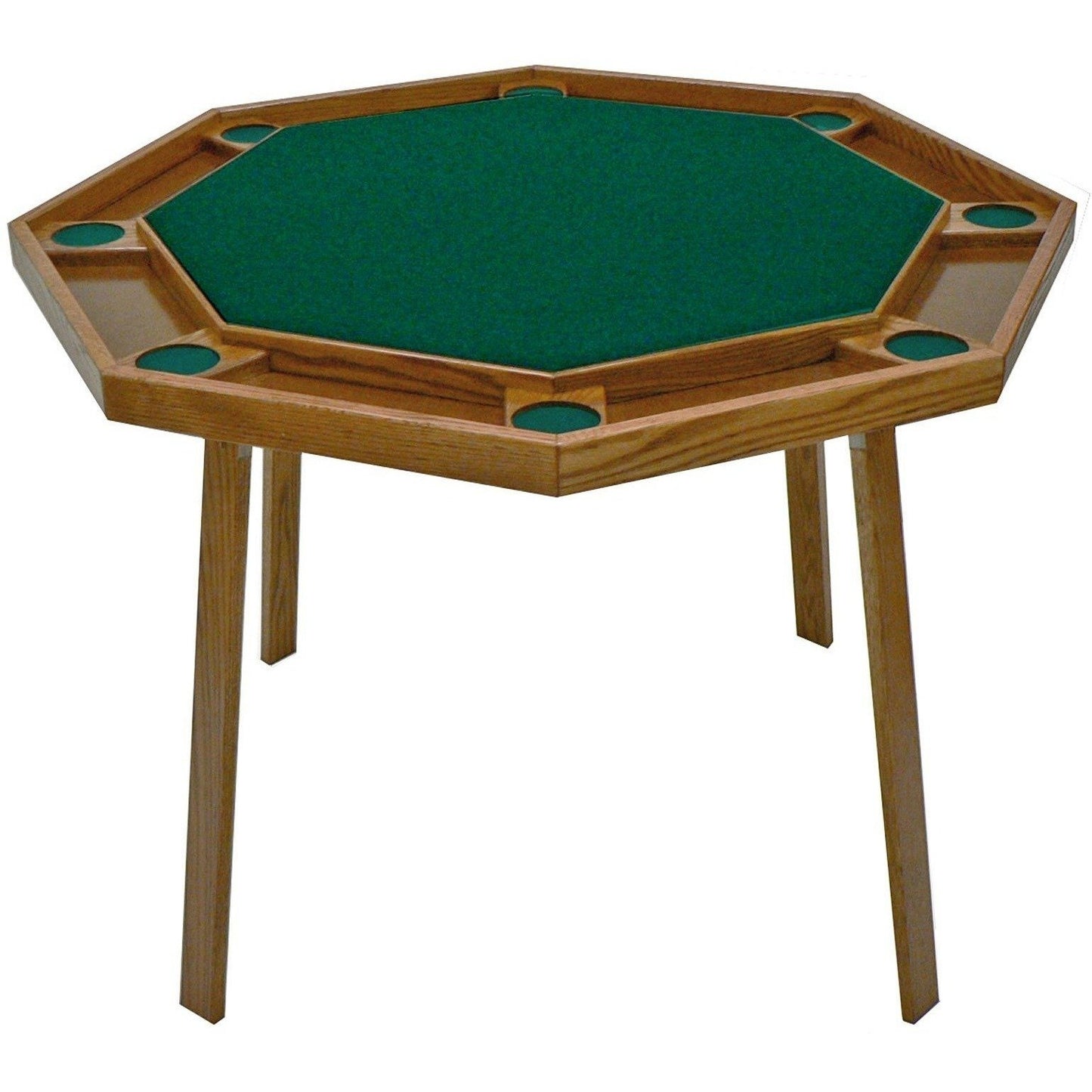 Kestell Oak 48" Octagon Compact Folding Poker Table 8 Person - Just Poker Tables