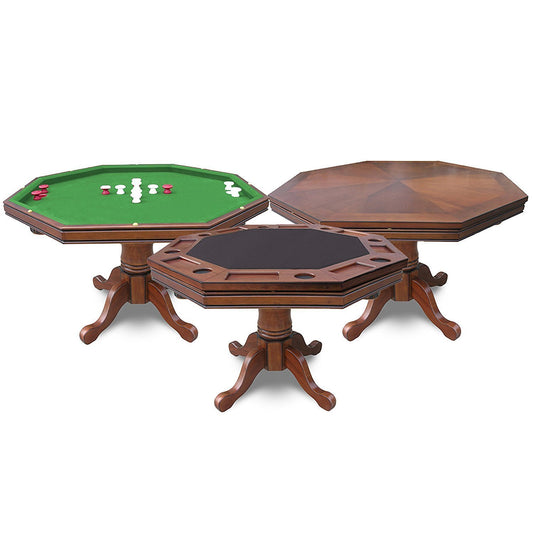 Hathaway Kingston Oak Octagon 3 in 1 Poker Table - Just Poker Tables