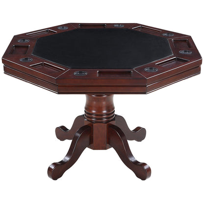 Hathaway Kingston Walnut Octagon 3 in 1 Poker Table - Just Poker Tables