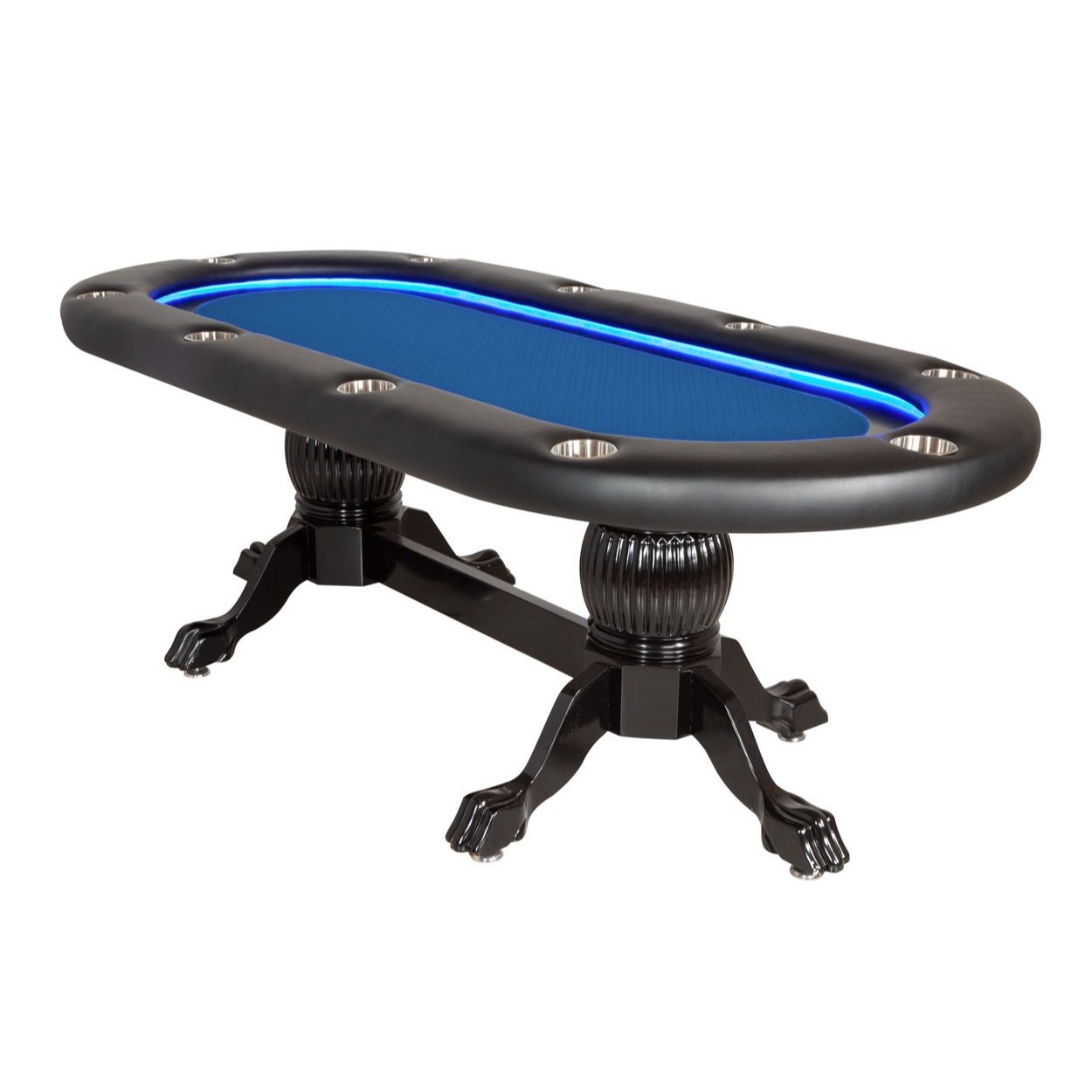 BBO Poker Tables Elite Alpha LED Black Oval Poker Table