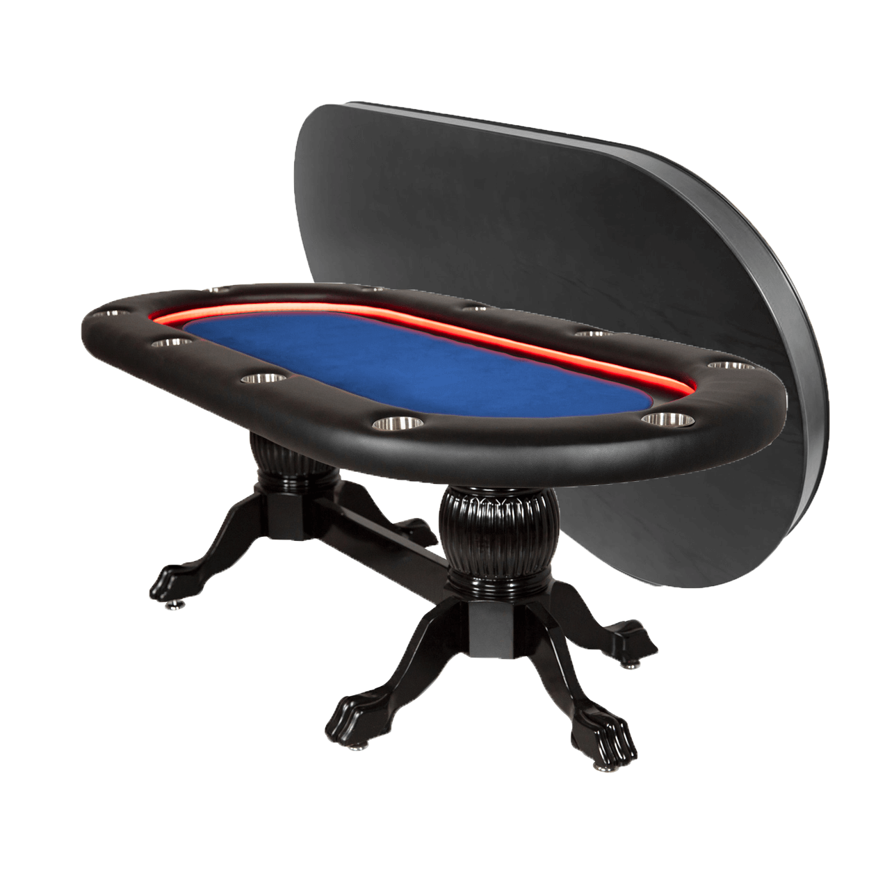 BBO Poker Tables Elite Alpha LED Black Oval Poker Table