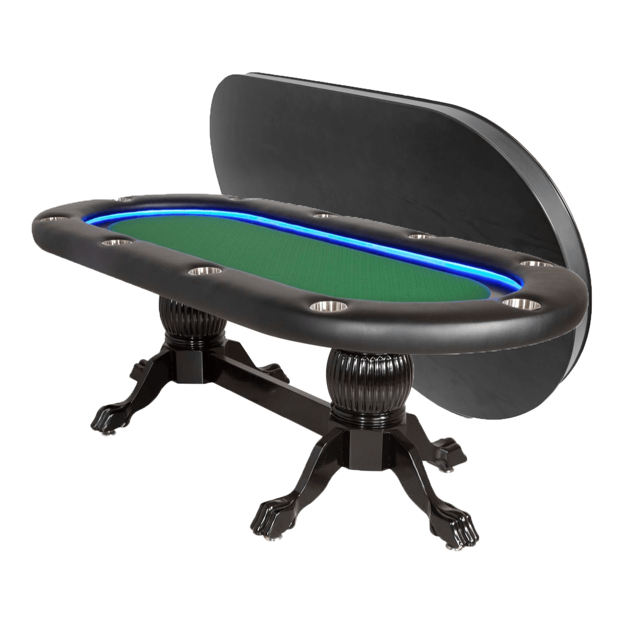 BBO Poker Tables Elite Alpha LED Black Oval Poker Table