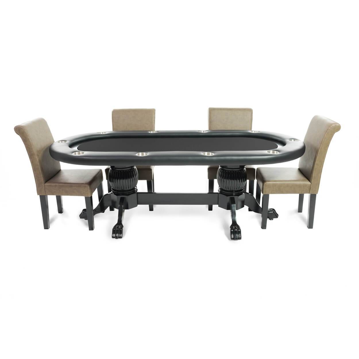 BBO Poker Tables Elite Black Oval Poker Table 10 Person - Just Poker Tables