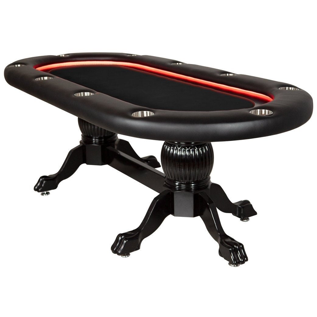 BBO Poker Tables Elite Alpha LED Black Oval Poker Table