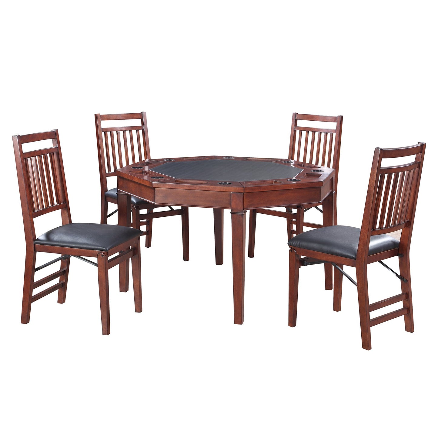 Hathaway Broadway 48" Octagon Folding Poker Table Set with 4 Chairs - Just Poker Tables