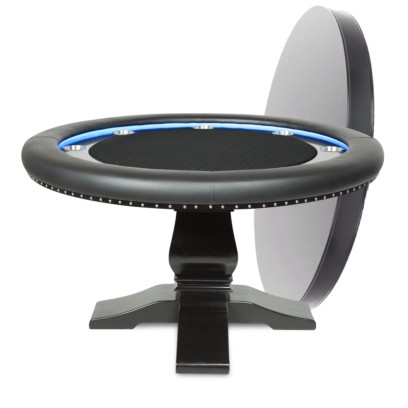 BBO Poker Tables Ginza LED Black Round Poker Table 8 Person - Just Poker Tables