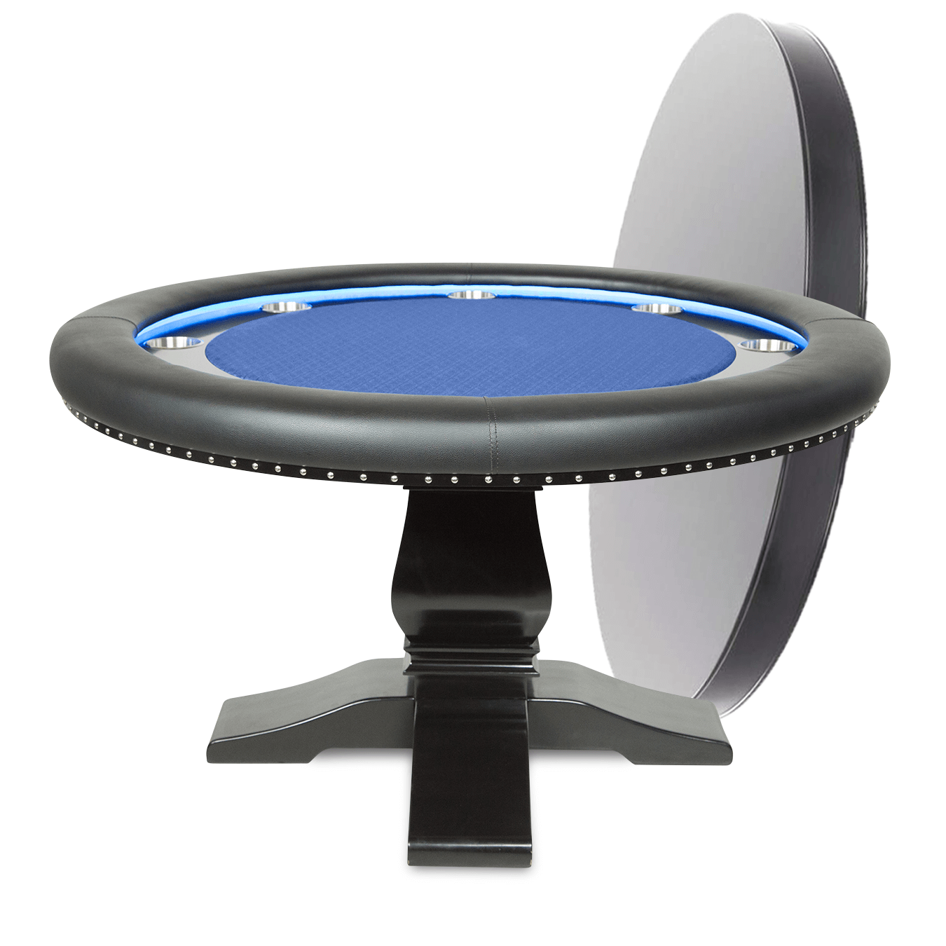 BBO Poker Tables Ginza LED Black Round Poker Table 8 Person - Just Poker Tables