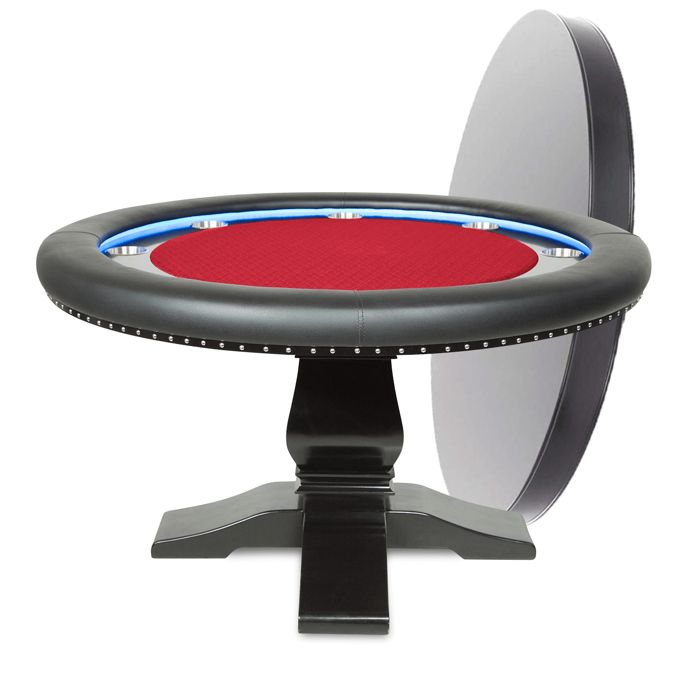 BBO Poker Tables Ginza LED Black Round Poker Table 8 Person - Just Poker Tables