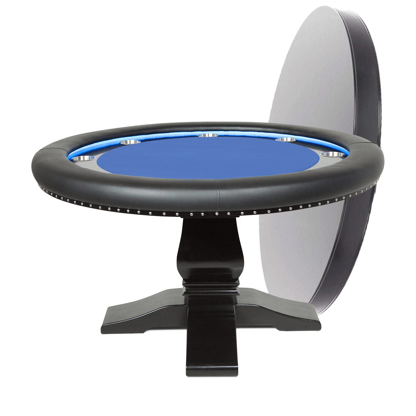 BBO Poker Tables Ginza LED Black Round Poker Table 8 Person - Just Poker Tables