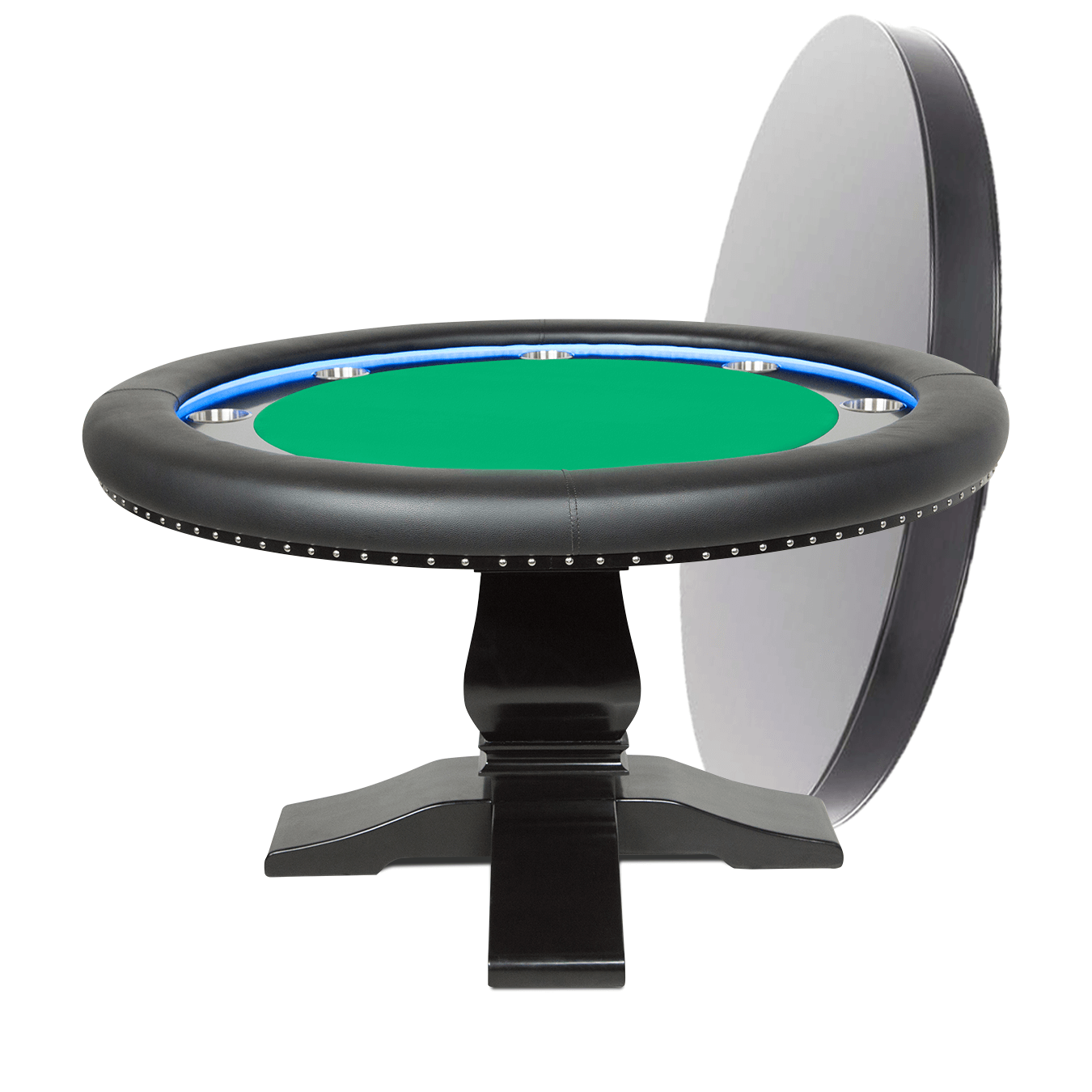 BBO Poker Tables Ginza LED Black Round Poker Table 8 Person - Just Poker Tables