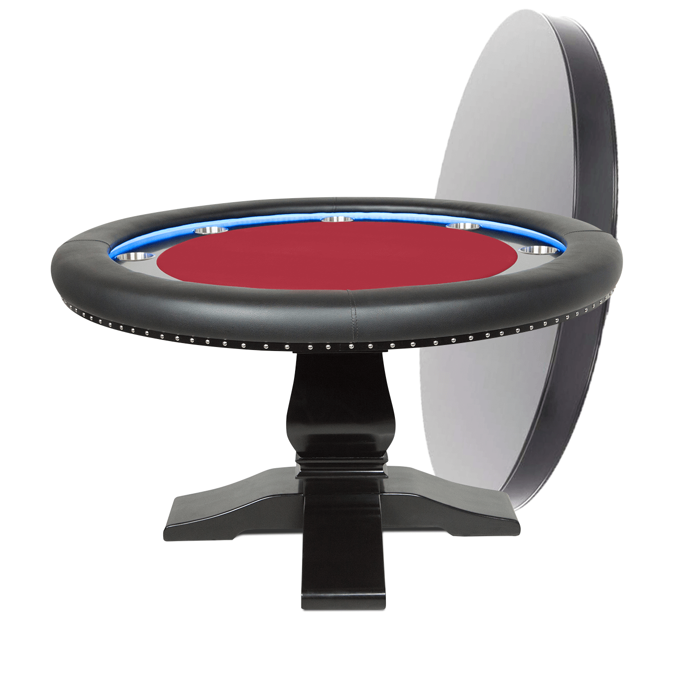 BBO Poker Tables Ginza LED Black Round Poker Table 8 Person - Just Poker Tables