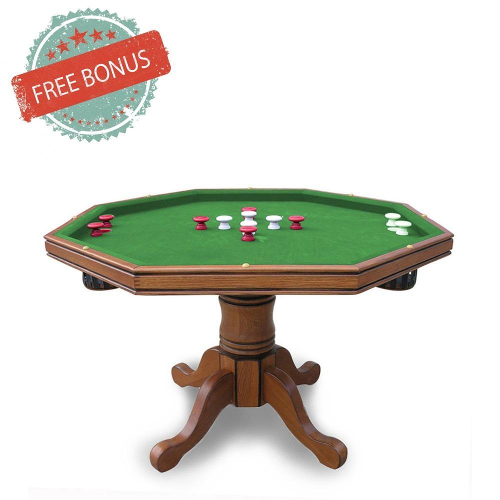 Hathaway Kingston Oak Octagon 3 in 1 Poker Table - Just Poker Tables