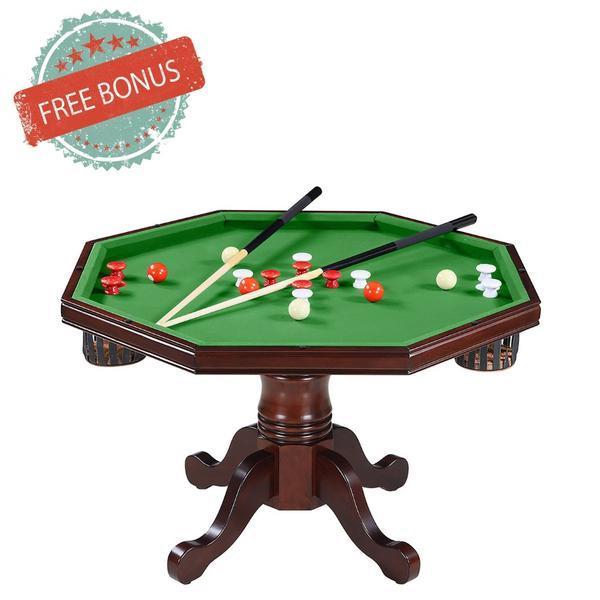 Hathaway Kingston Walnut 3 in 1 Poker Table with 4 Arm Chairs - Just Poker Tables